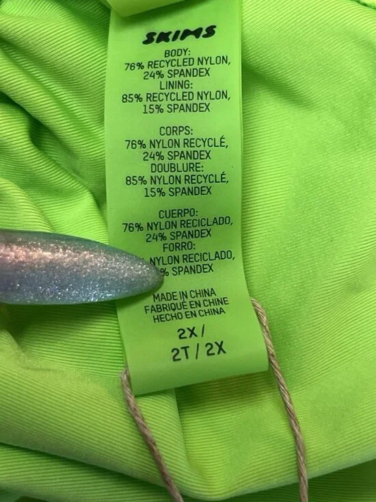 SKIMS Neon Lime Triangle Bikini Top - Picture 5 of 8